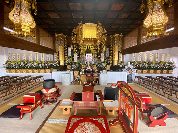 静岡県伊豆の国市・大仁のお寺、龍源寺（りゅうげんじ）の本堂での葬儀